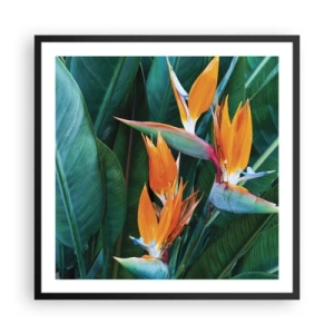 Poster în ramă neagră - Este o floare sau o pasăre? - 60x60 cm