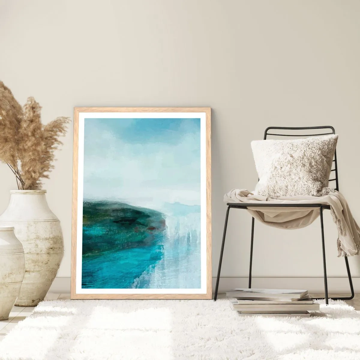 Poster în ramă de stejar deschis - Abstracție maritimă - 50x70 cm