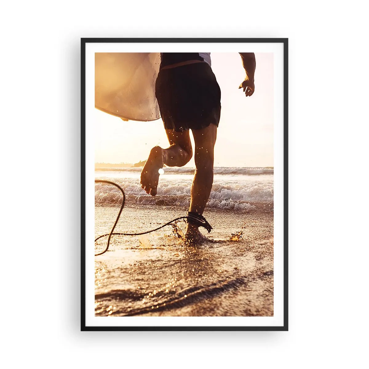 Poster în ramă neagră - Pentru a întâmpina valul - 70x100 cm