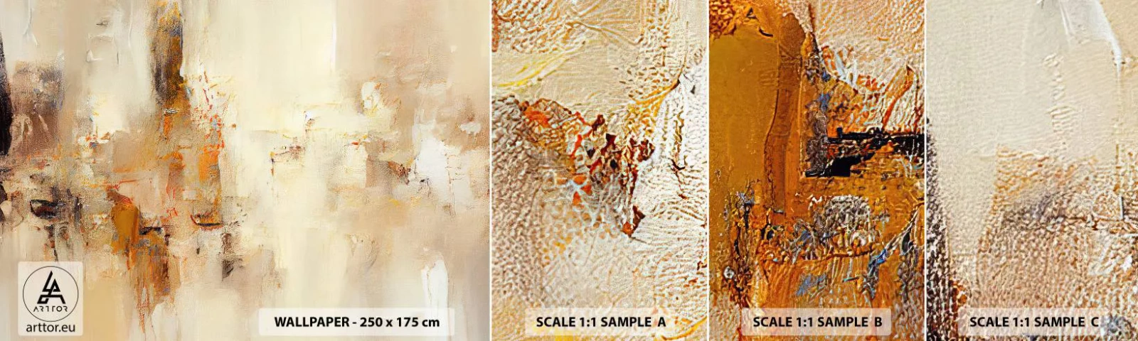 Mostră tapet autocolant Deluxe Sticker - Sufletul de chihlimbar - Abstracția, Bucată, Minimalism - 100x30 cm