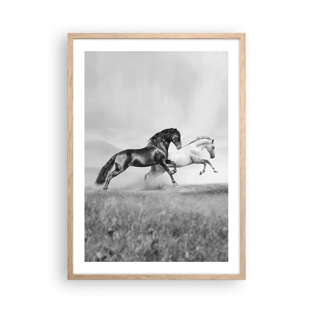Poster în ramă de stejar deschis - Îngeri și demoni - 50x70 cm