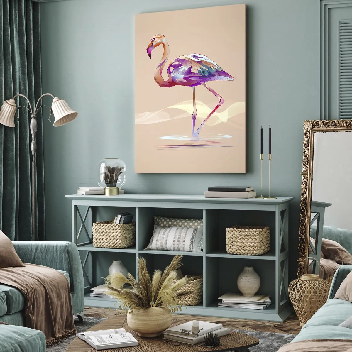 Tablou pe pânză - Pasăre de emoție bună - 55x100 cm