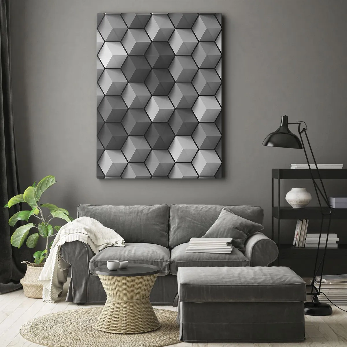Tablou pe pânză - Puzzle cubist - 80x120 cm