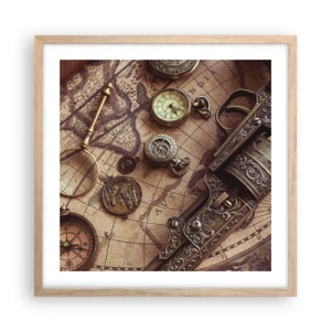 Poster în ramă de stejar deschis - Sugestii de aventură - 50x50 cm