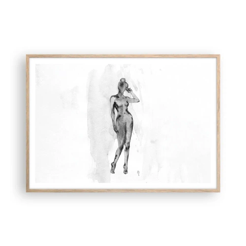 Poster în ramă de stejar deschis - Un studiu al idealului de feminitate - 100x70 cm