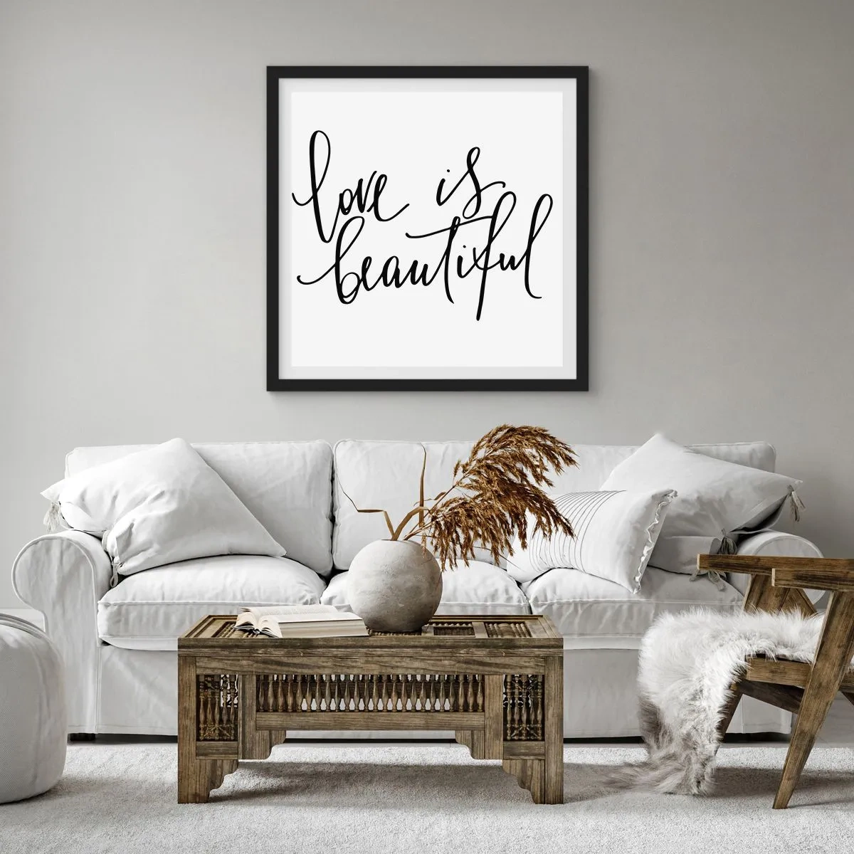 Poster în ramă neagră - Citiți și repetați - 50x50 cm