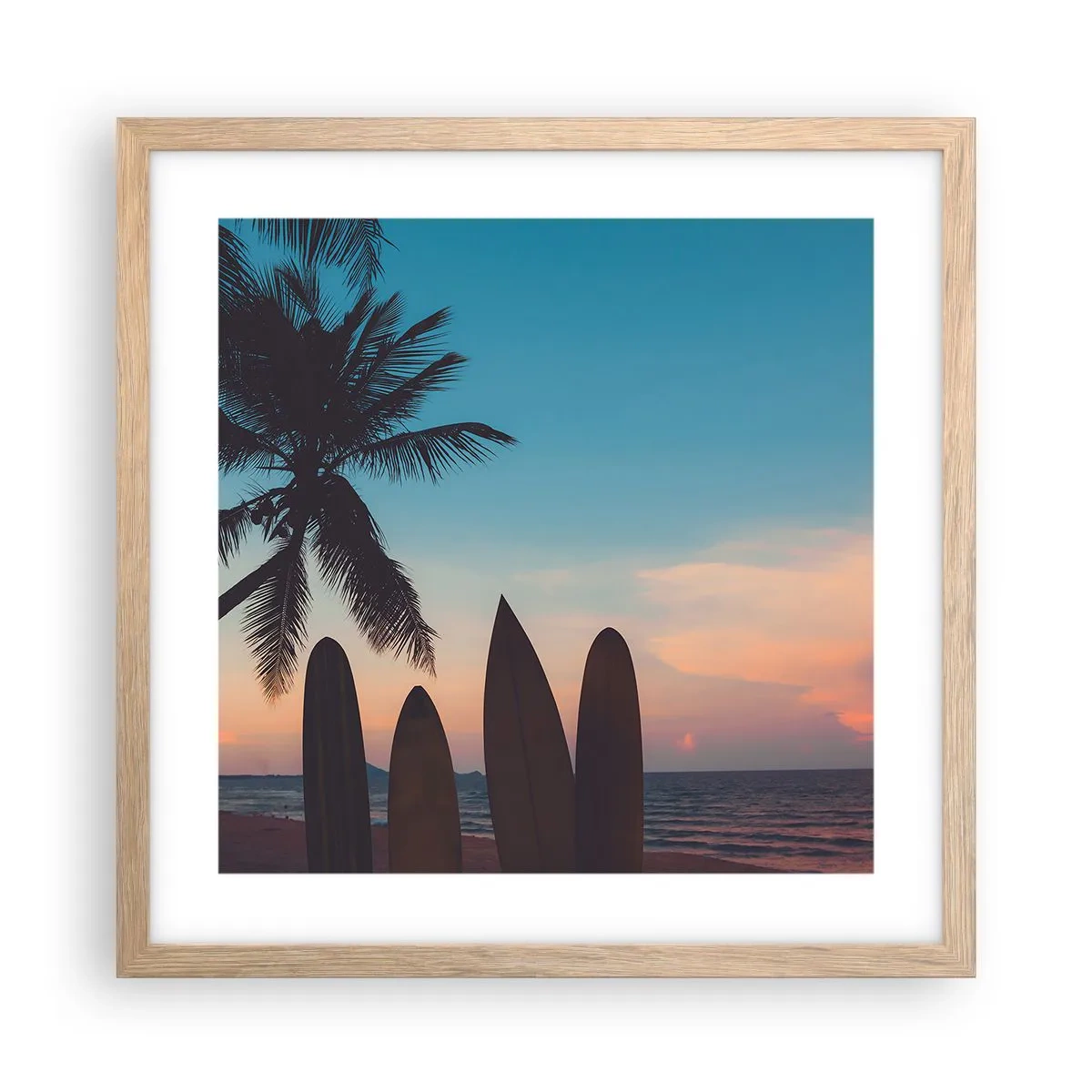 Poster în ramă de stejar deschis - Și mâine ne vom distra - 40x40 cm