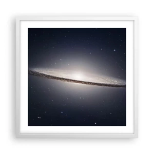Poster în ramă albă - Cu mult timp în urmă, într-o galaxie foarte, foarte îndepărtată... - 50x50 cm