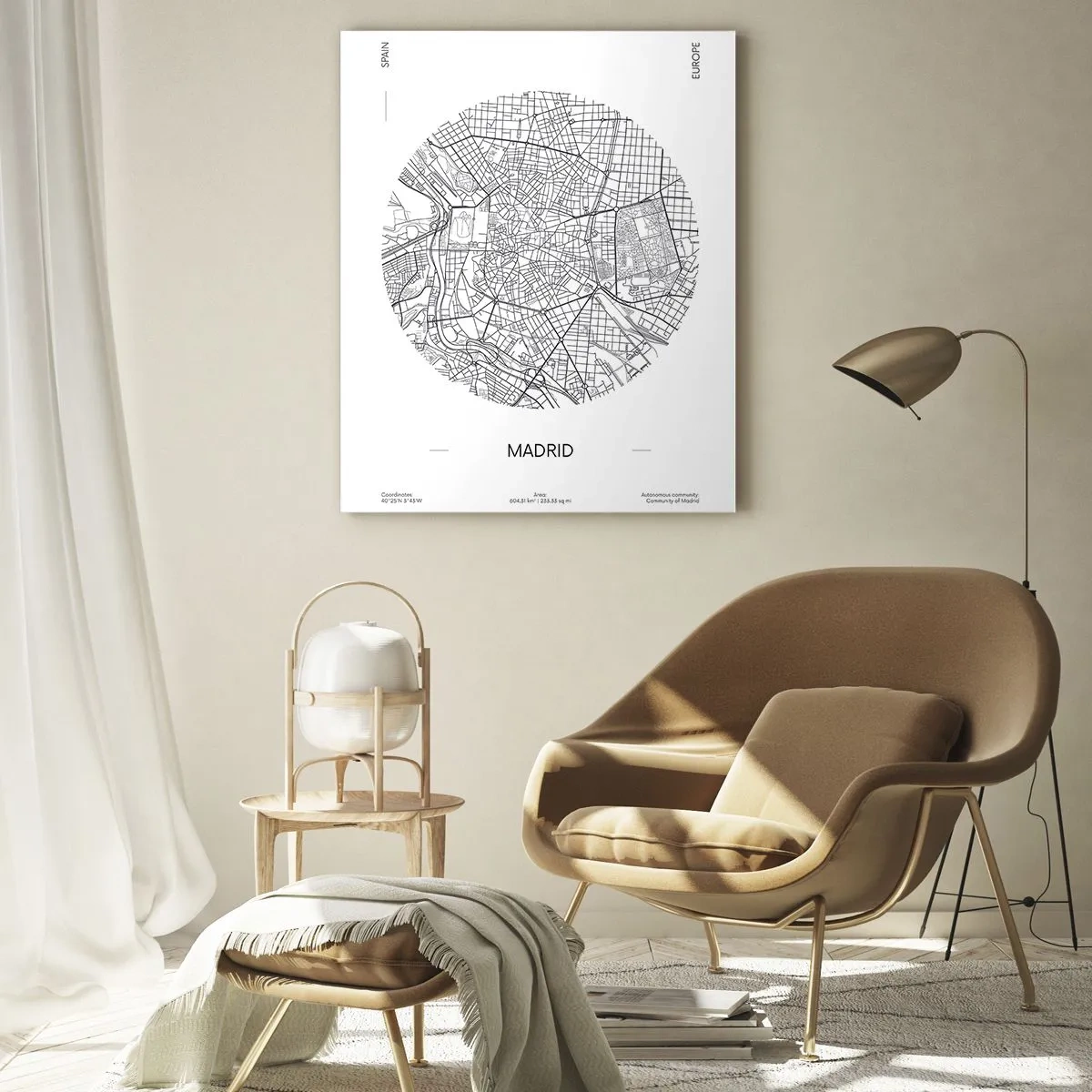 Tablou pe sticlă - Anatomia Madridului - 50x70 cm