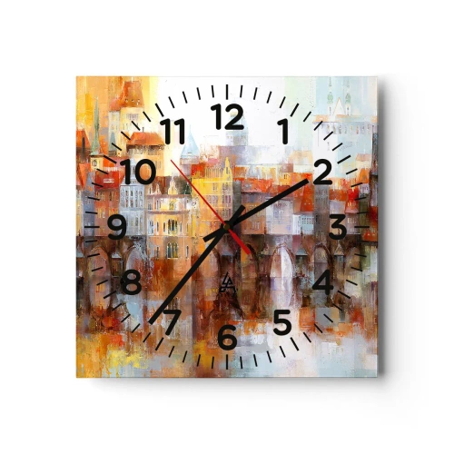 Ceas de perete - Ceas pe sticlă - Frumos și sub pod - 30x30 cm