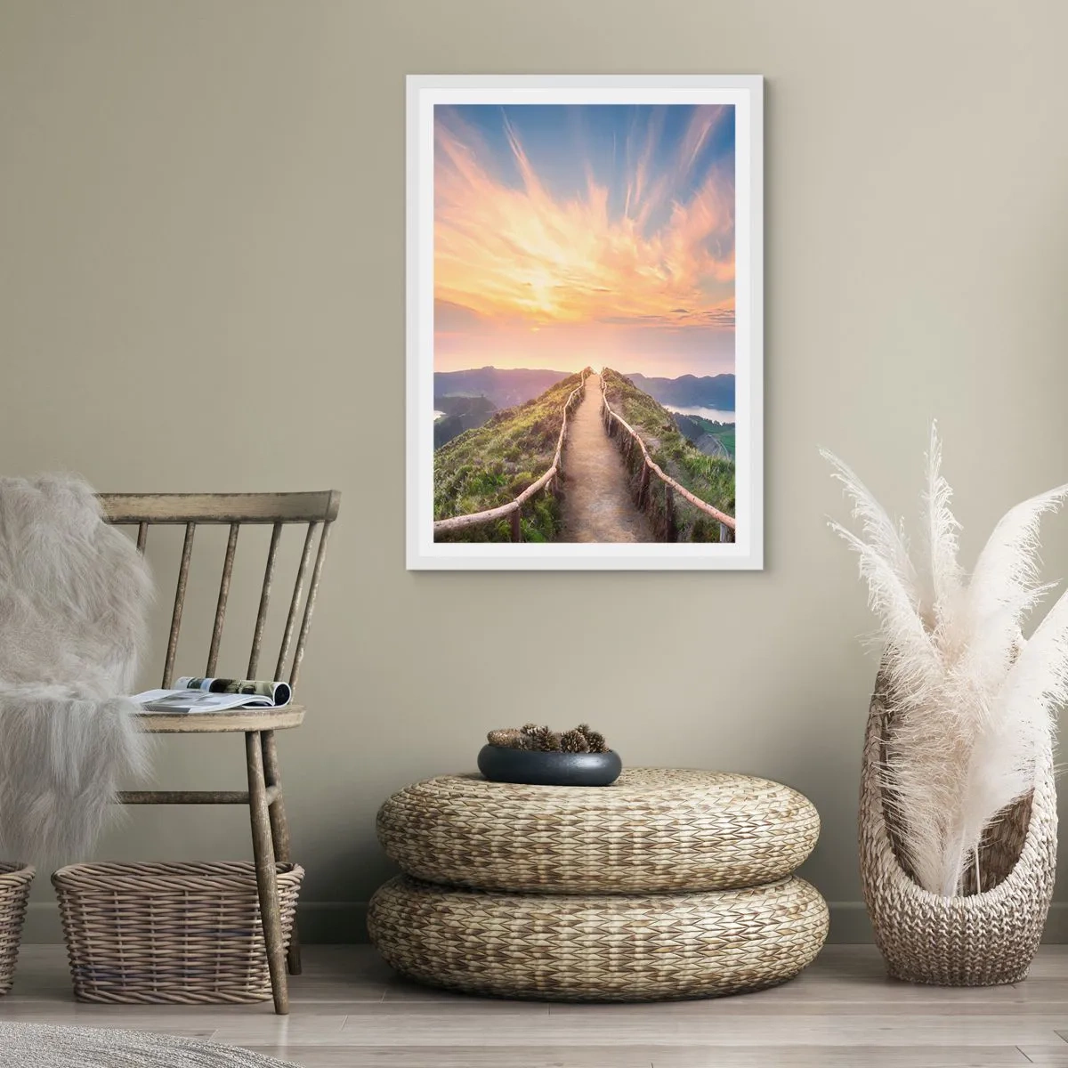 Poster în ramă albă - Aproape de cer - 70x100 cm