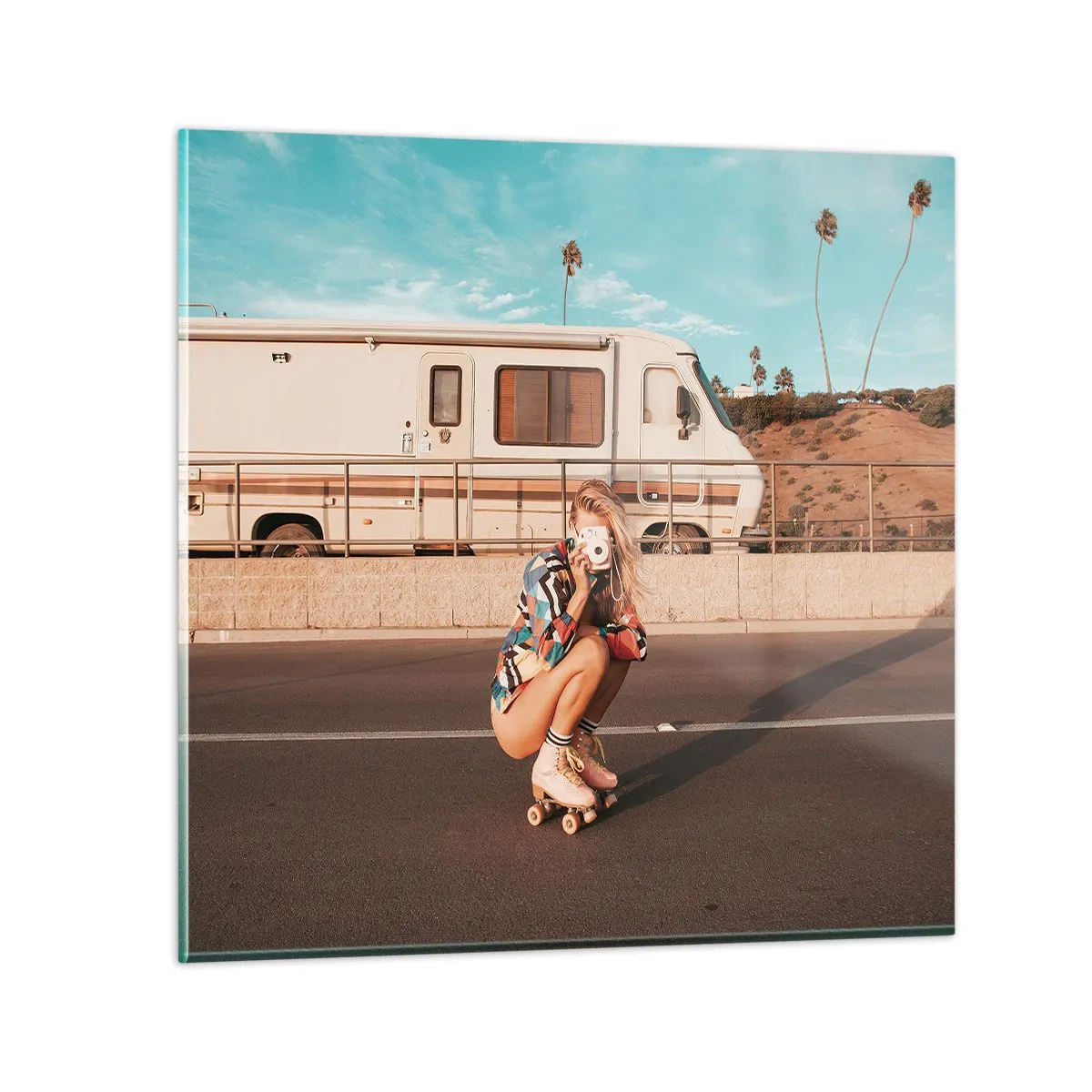 Tablou pe sticlă - Zâmbiți, vă rog! - 60x60 cm