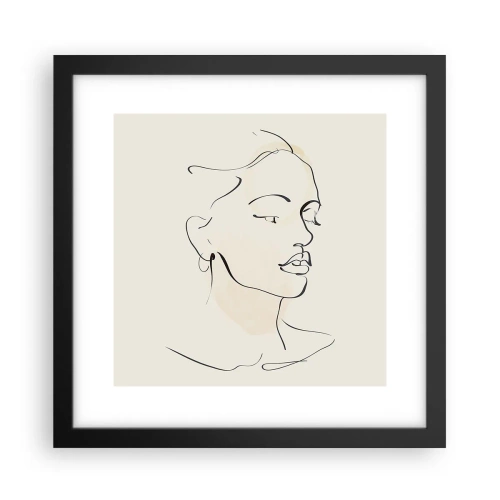 Poster în ramă neagră - Cu o linie sigură - 30x30 cm