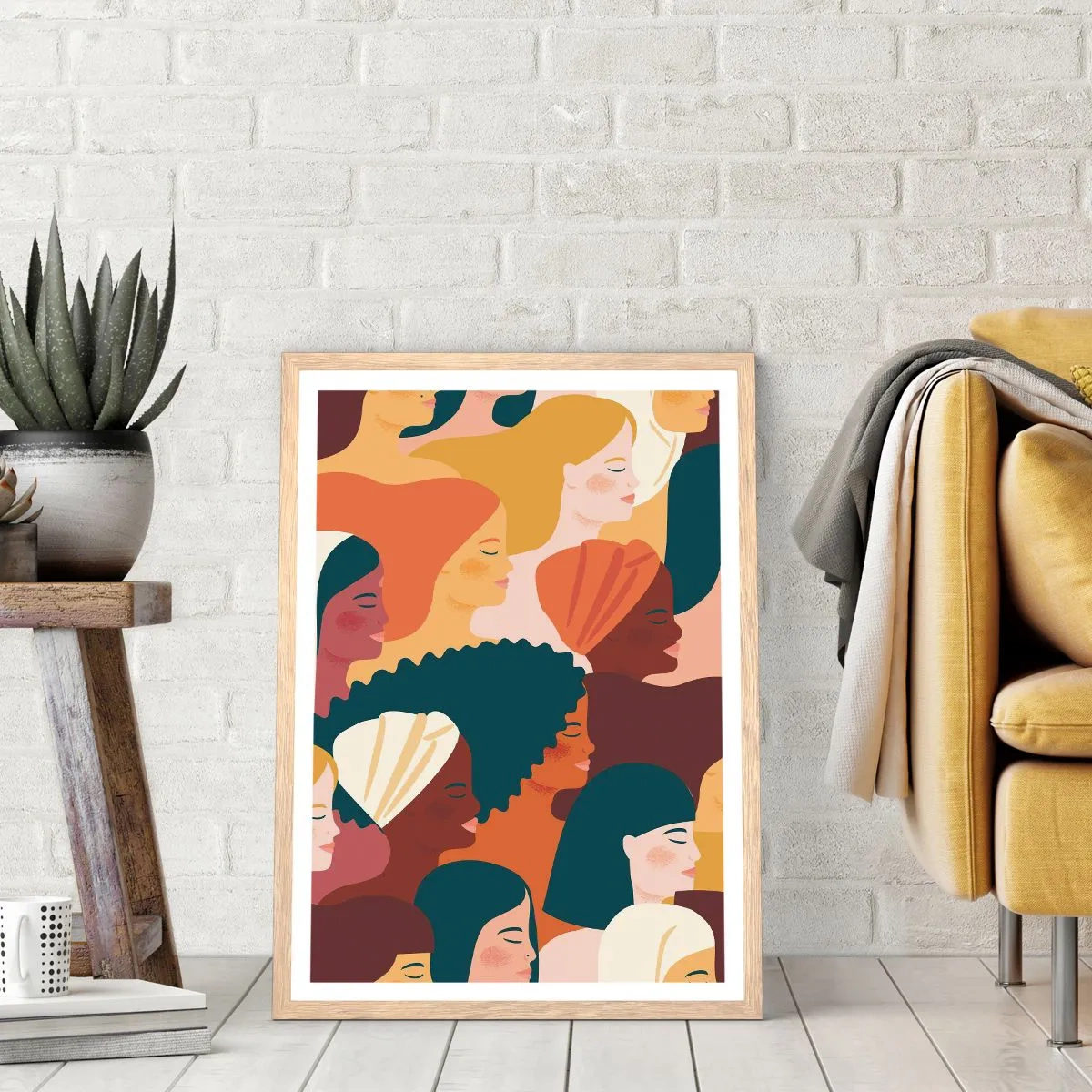 Poster în ramă de stejar deschis - Numai feminitate - 30x40 cm