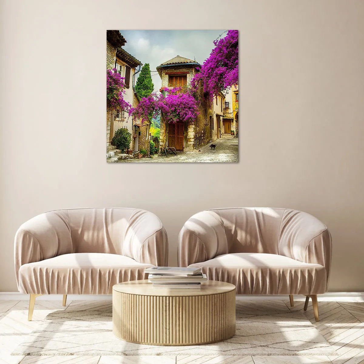 Tablou pe sticlă - Sub un baldachin floral - 60x60 cm