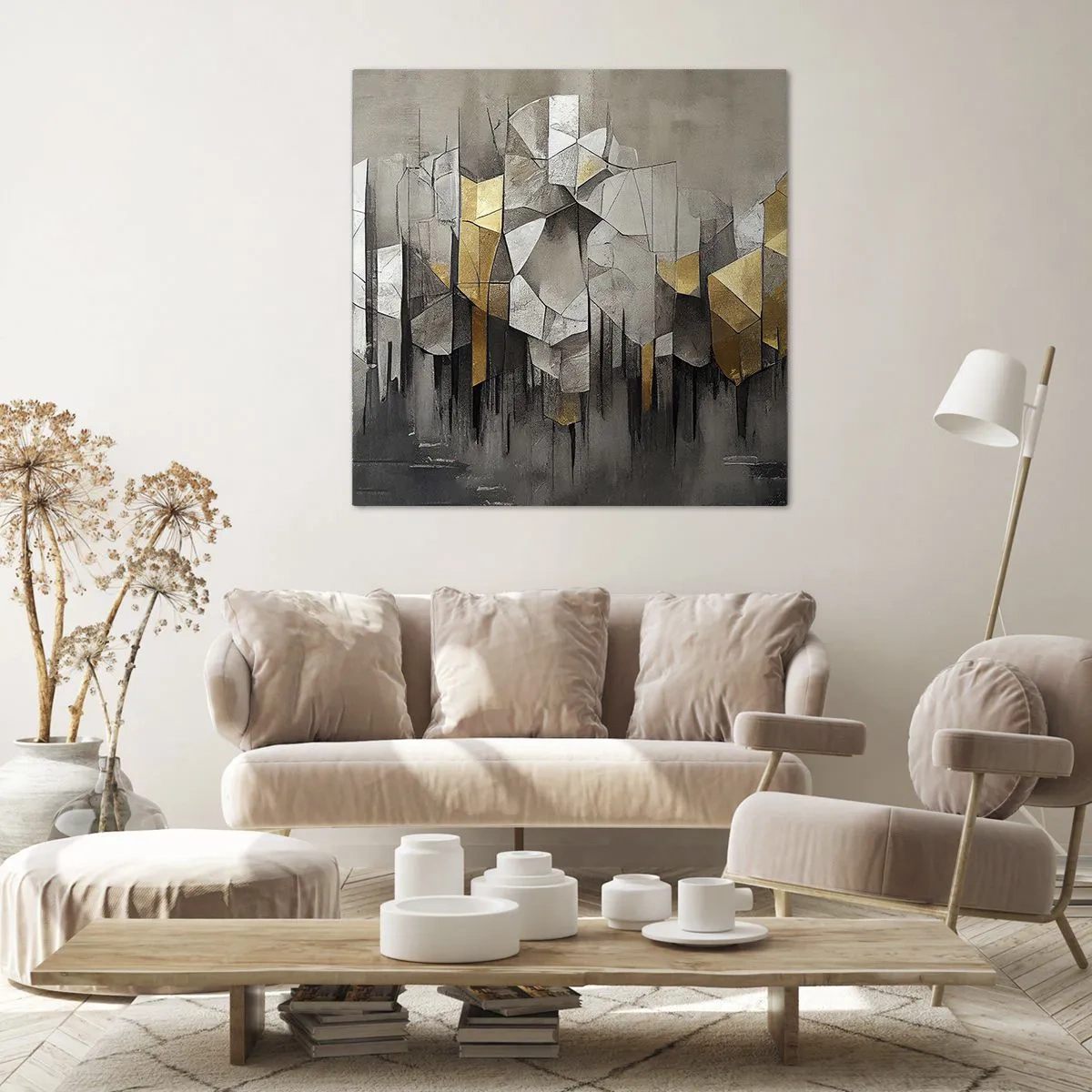 Tablou pe pânză - Compoziție de gheață și lumină - 70x70 cm