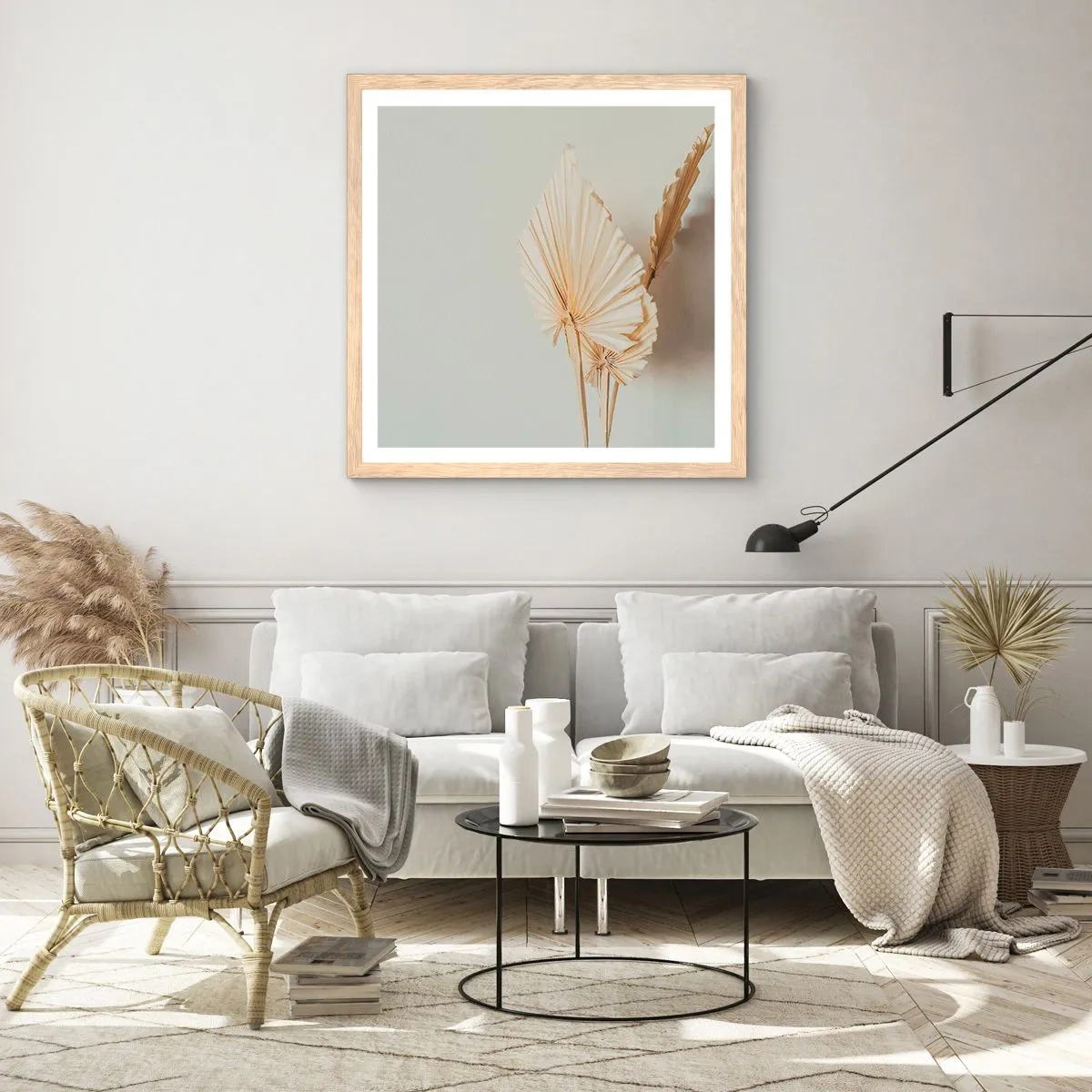 Poster în ramă de stejar deschis - Când este nevoie de ușurare - 50x50 cm