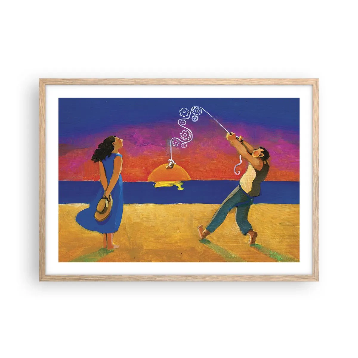 Poster în ramă de stejar deschis - Mai mult decât o stea din cer - 70x50 cm