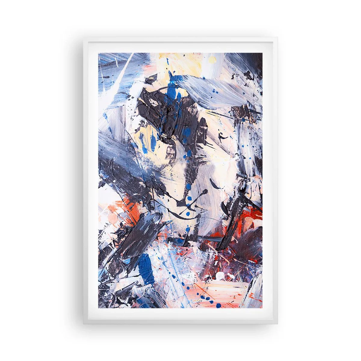 Poster în ramă albă - Dansul nebun al abstracției - 61x91 cm