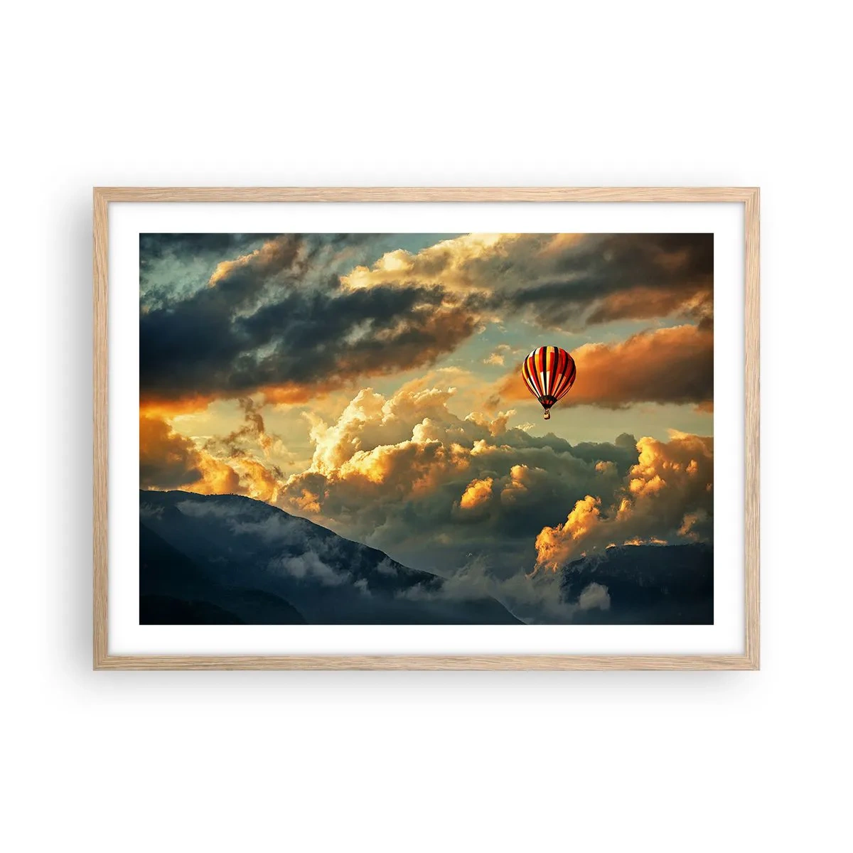 Poster în ramă de stejar deschis - Zbor pentru că vreau - 70x50 cm