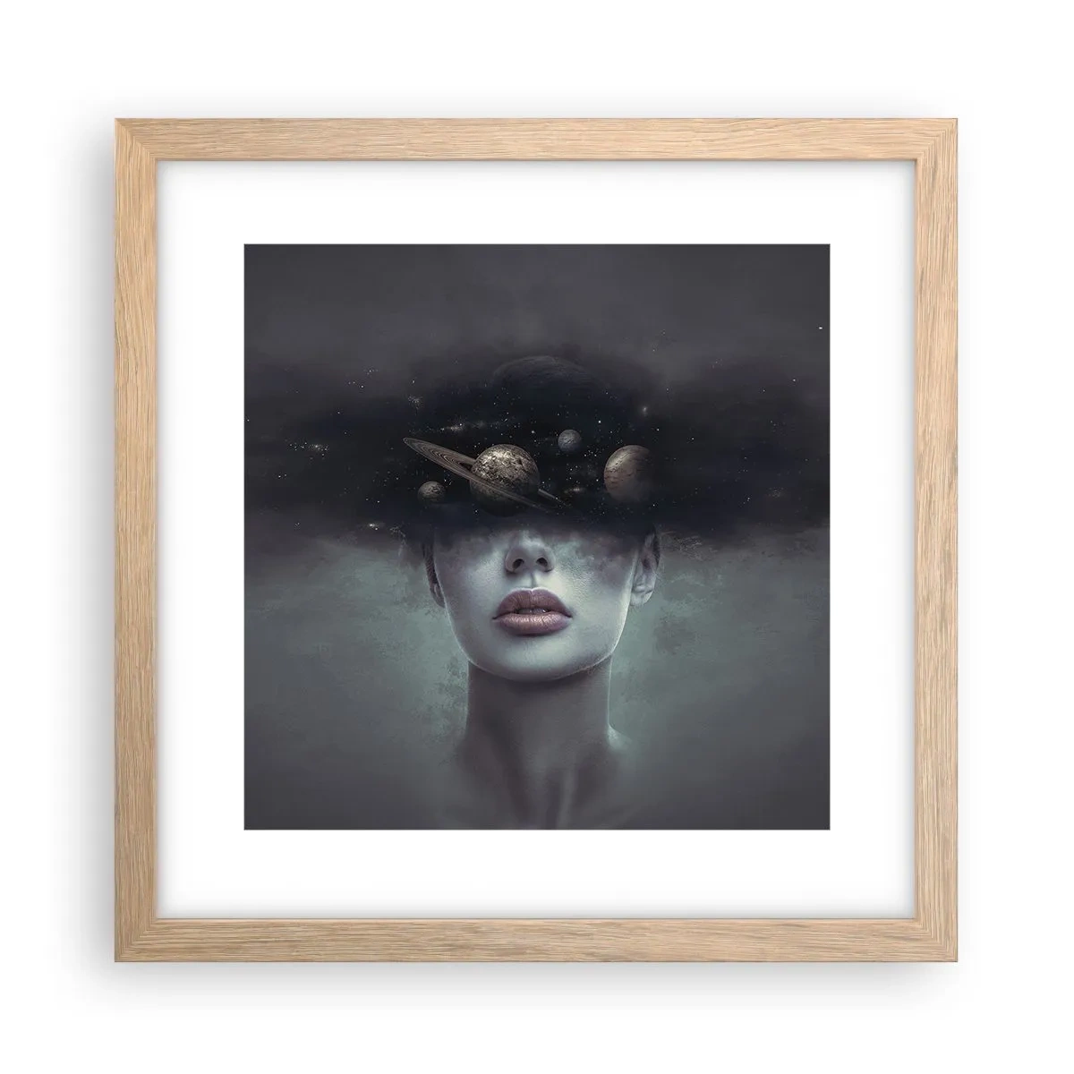 Poster în ramă de stejar deschis - Și planetele o iau razna... - 30x30 cm