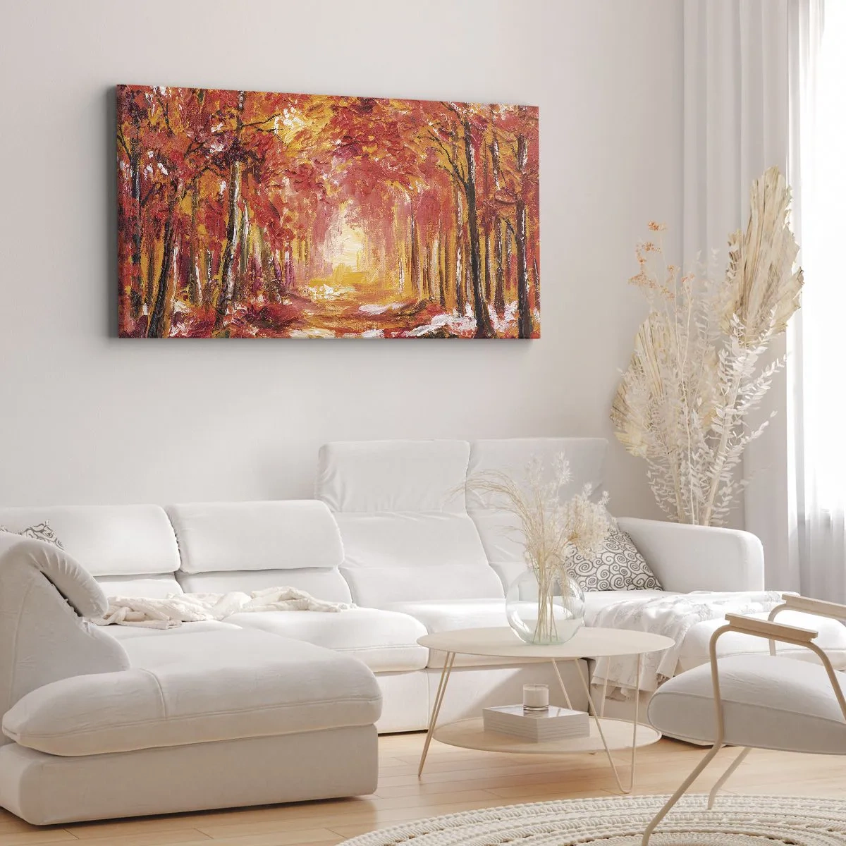 Tablou pe pânză - Pădurea de cupru - 100x40 cm