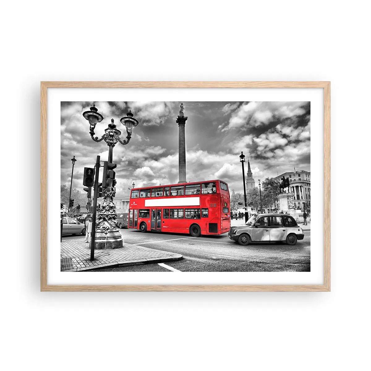 Poster în ramă de stejar deschis - Adevărata forță vitală a orașului - 70x50 cm