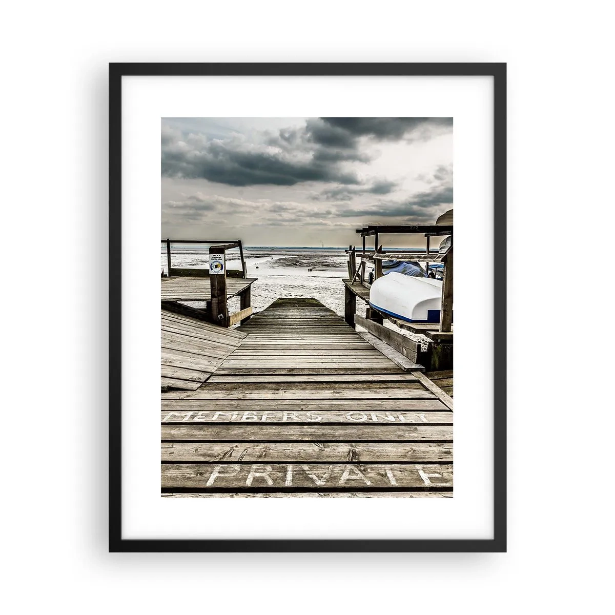 Poster în ramă neagră - Plaja din nord - 40x50 cm