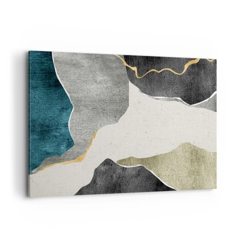 Tablou pe pânză - Compoziție mozaic cu fir de aur - 100x70 cm