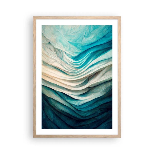 Poster în ramă de stejar deschis - Insațiabilitate albastră - 50x70 cm