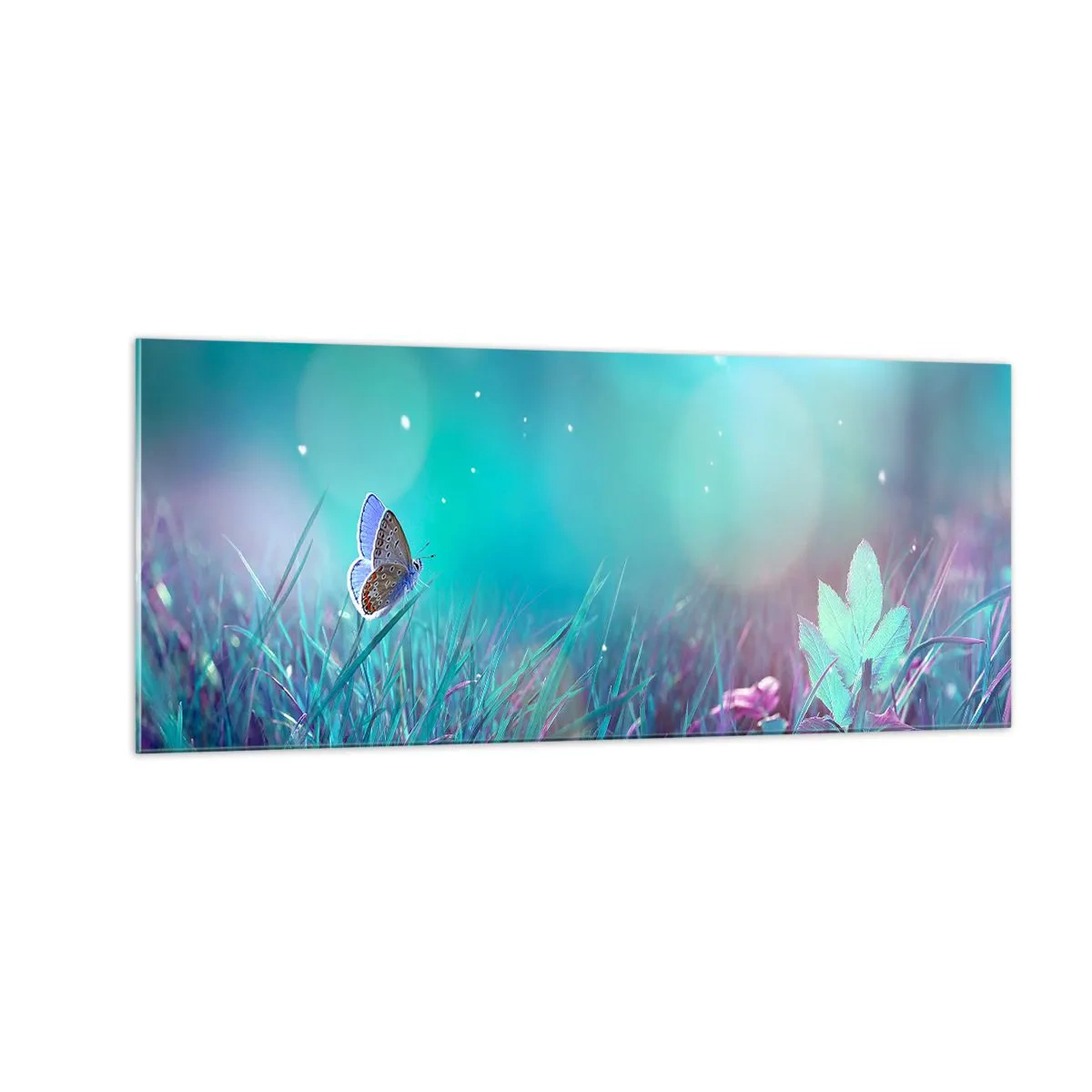 Tablou pe sticlă - Viața secretă a luncii - 100x40 cm