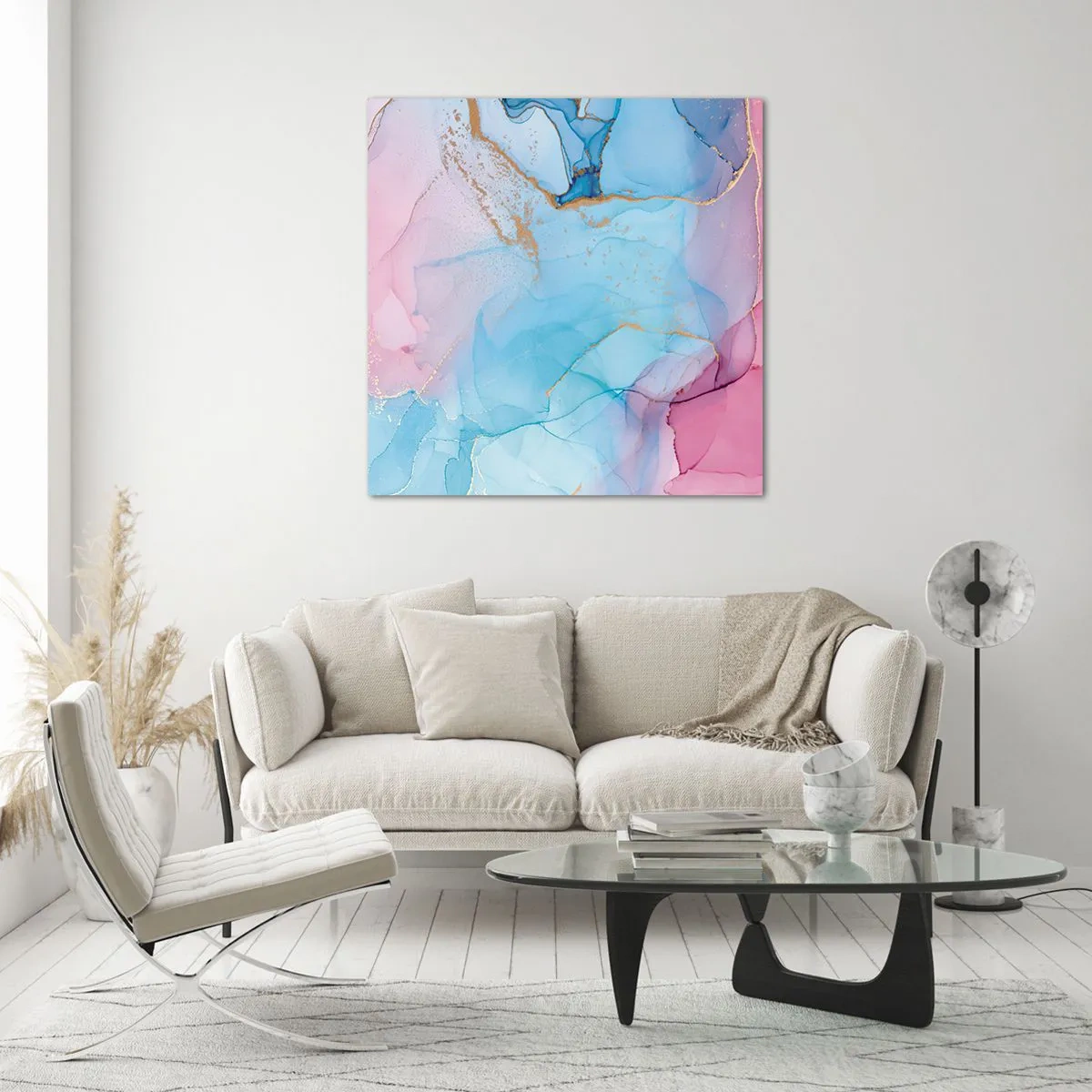 Tablou pe sticlă - Întâlnire și întrepătrundere - 70x70 cm