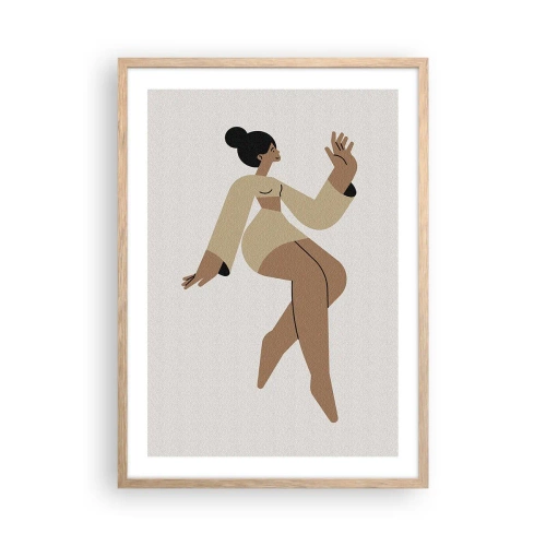 Poster în ramă de stejar deschis - Forma harului - 50x70 cm