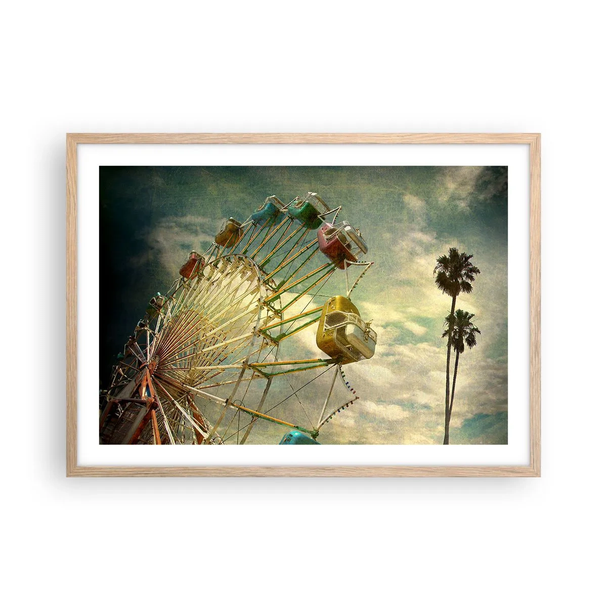 Poster în ramă de stejar deschis - Hai la distracție… - 70x50 cm