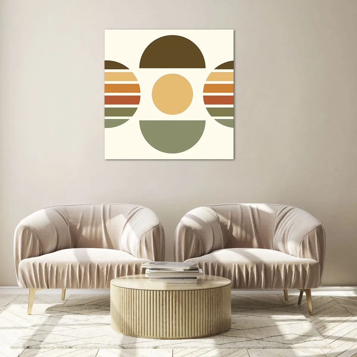 Tablou pe sticlă - În culorile pământului - 40x40 cm