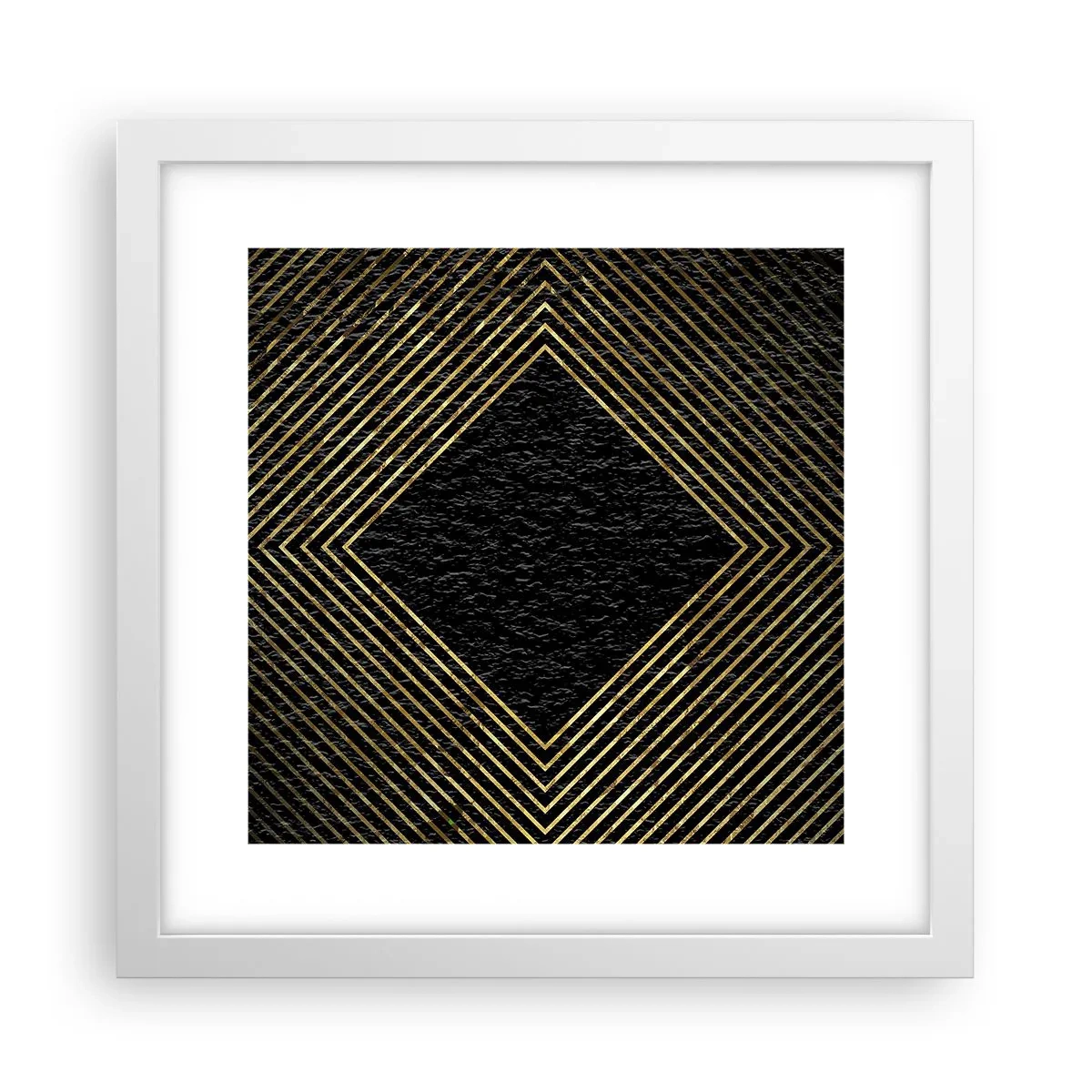 Poster în ramă albă - Geometrie în stil glamour - 30x30 cm