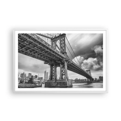 Poster în ramă albă - Spre inima orașului - 91x61 cm