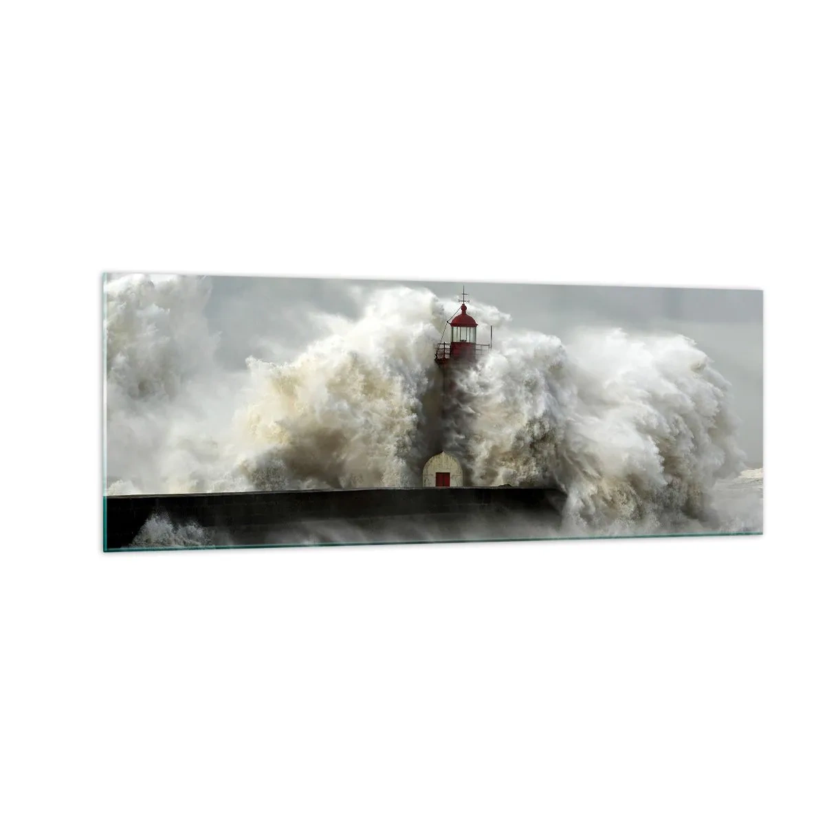 Tablou pe sticlă - Mânia oceanului - 140x50 cm