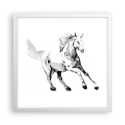 Poster în ramă albă - Suflet neîmblânzit - 40x40 cm