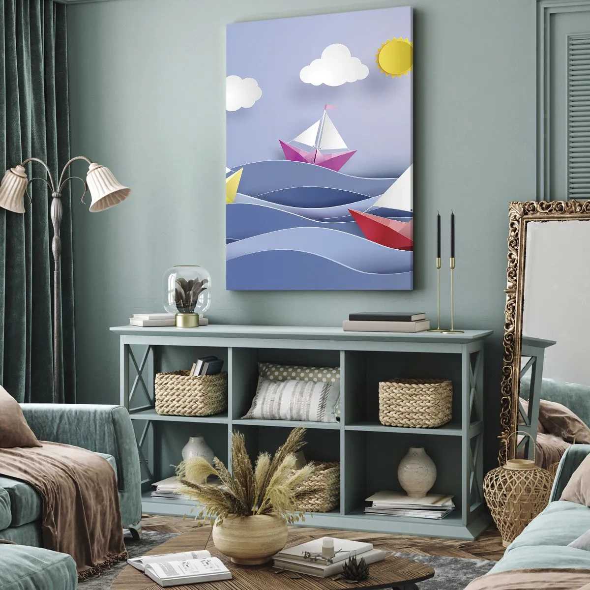 Tablou pe pânză - Ah, ce plăcut e să te legeni printre valuri - 45x80 cm