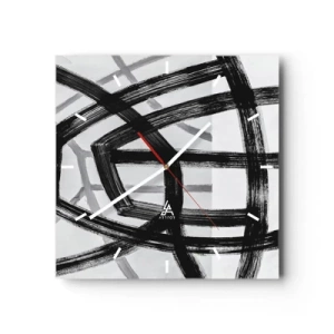 Ceas de perete - Ceas pe sticlă - Construind adâncimea - 40x40 cm