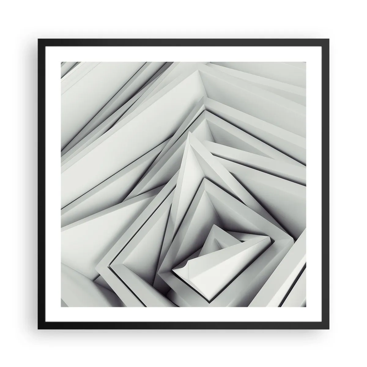 Poster în ramă neagră - Muguri cu unghiuri ascuțite - 60x60 cm