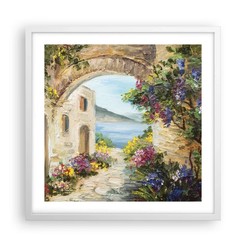 Poster în ramă albă - Farmecul peisajului de coastă - 50x50 cm