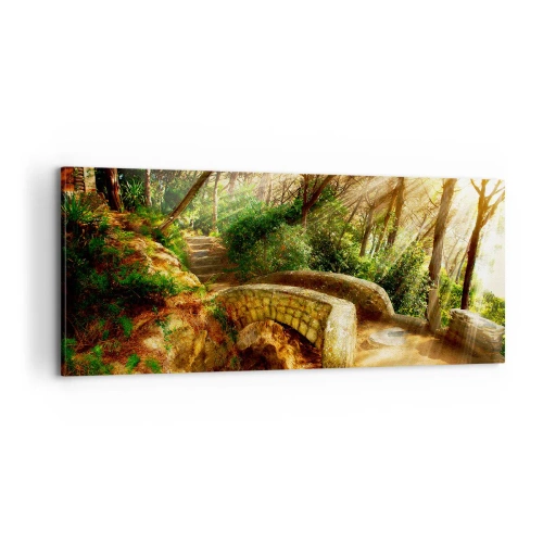 Tablou pe pânză - Direct de pe pod în pădurea de basm - 100x40 cm