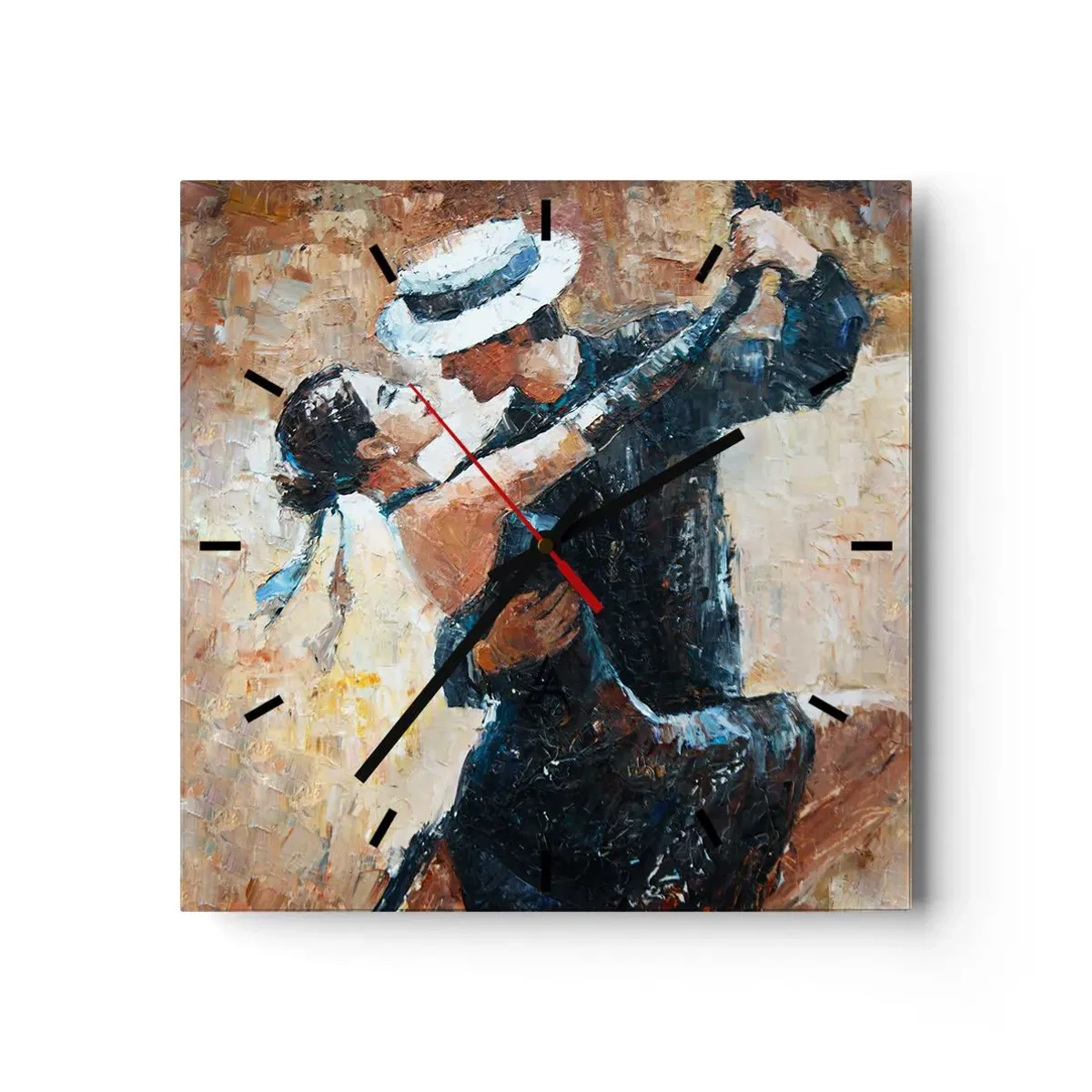 Ceas de perete - Ceas pe sticlă - A la Rudolf Valentino - 40x40 cm