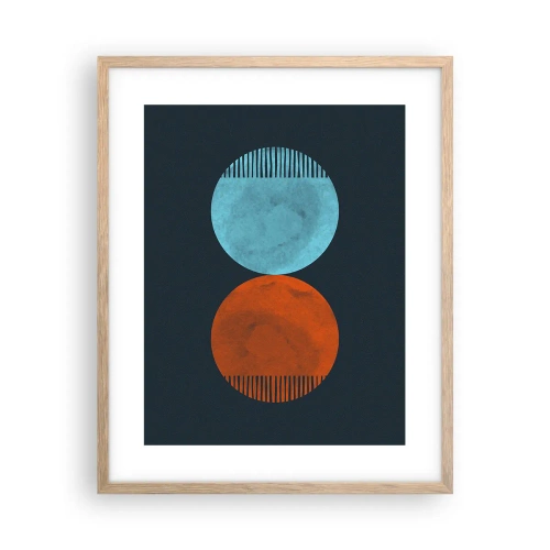 Poster în ramă de stejar deschis - Doar geometrie? - 40x50 cm