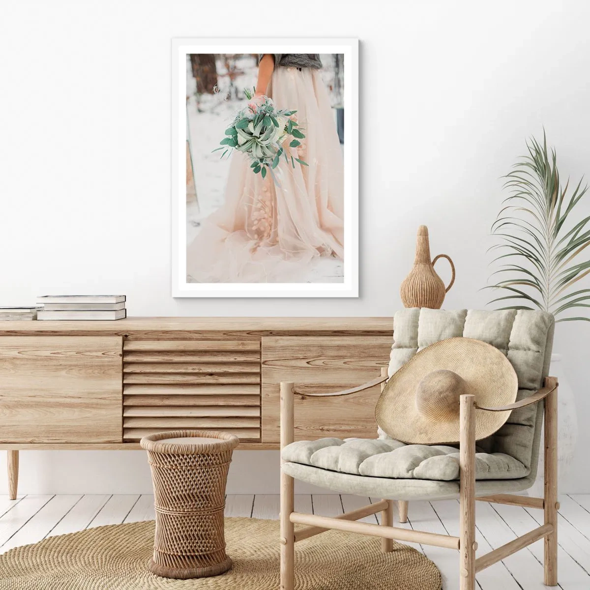 Poster în ramă albă - Și au trăit fericiți până la adânci bătrâneți - 50x70 cm