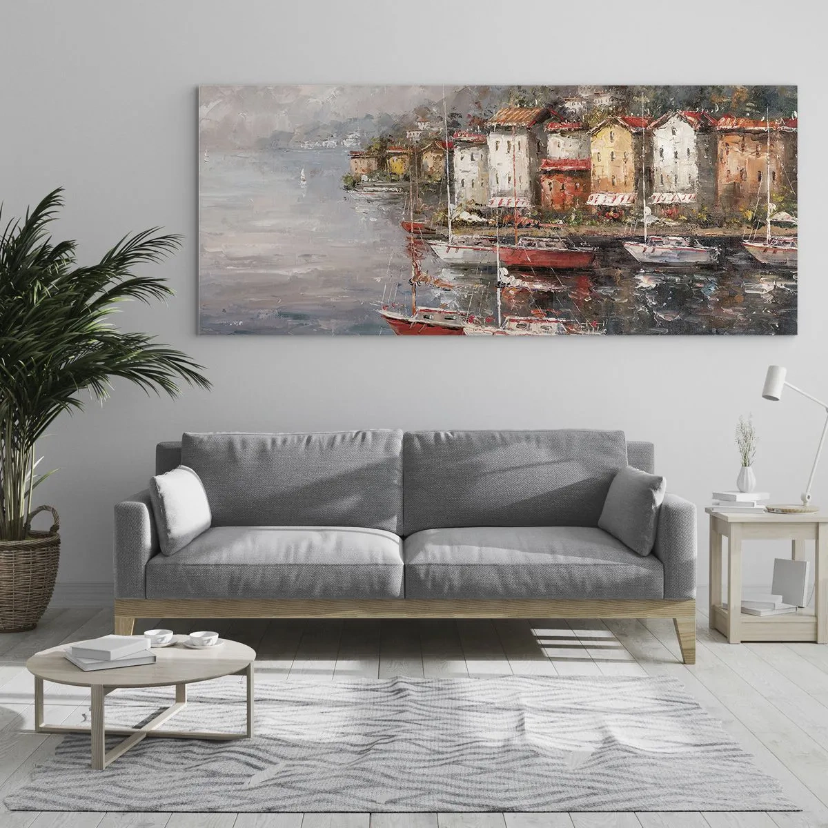 Tablou pe sticlă - Portul romantic - 100x40 cm