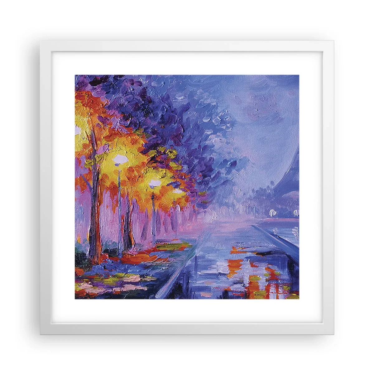 Poster în ramă albă - O plimbare de vis - 40x40 cm