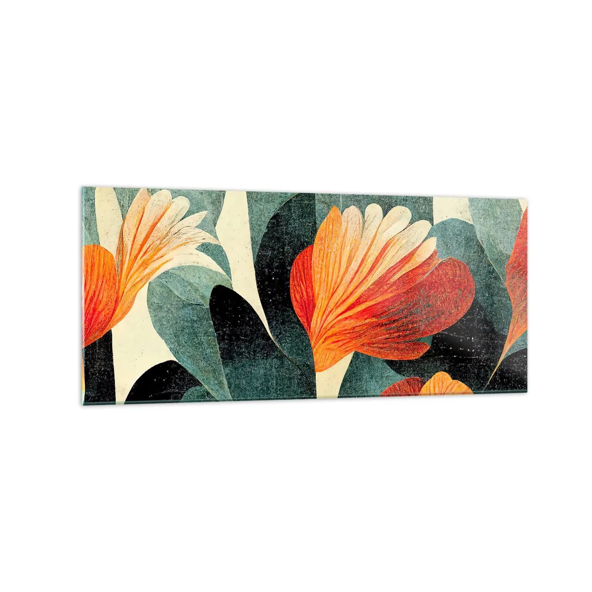 Tablou pe sticlă - Căldura de la tropice și răcoarea verdeței - 120x50 cm